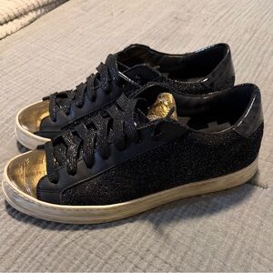 Black and Gold Women's Sneakers